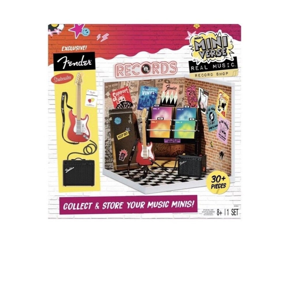 MGA Miniverse Real Music Record Shop With Exclusive Fender Guitar